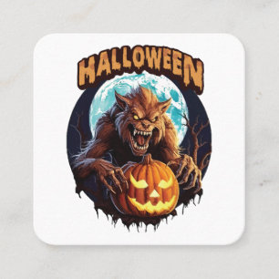 Halloween Werewolf Vierkante Visitekaartje