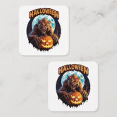 Halloween Werewolf Vierkante Visitekaartje (Voorkant / Achterkant)