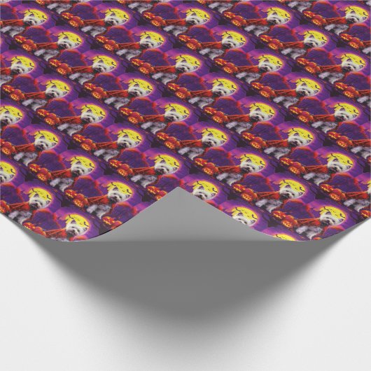 Halloween West Highland White Terriër eng Cadeaupapier (Hoek)