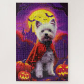 Halloween West Highland White Terriër eng Legpuzzel (Verticaal)