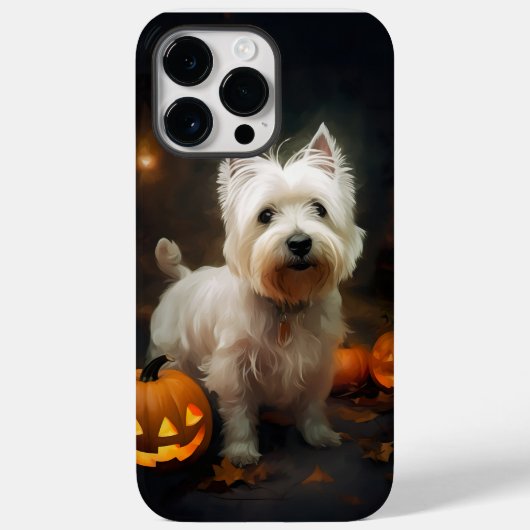 Halloween West Highland White Terrier Pompoenen Case-Mate iPhone Case (Achterkant)