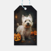 Halloween West Highland White Terrier Pumpkins Cadeaulabel (Achterkant)