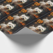 Halloween West Highland White Terrier Pumpkins Cadeaupapier (Hoek)