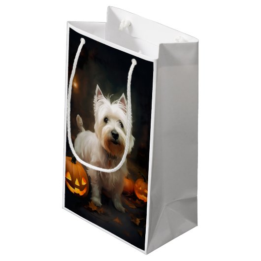 Halloween West Highland White Terrier Pumpkins Klein Cadeauzakje (Achterkant Gekanteld)