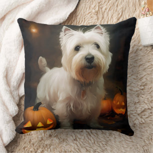 Halloween West Highland White Terrier Pumpkins Kussen