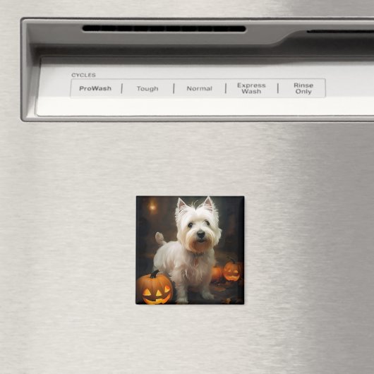 Halloween West Highland White Terrier Pumpkins Magneet (Insitu (Vaatwasser))