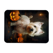 Halloween West Highland White Terrier Pumpkins Magneet (Horizontaal)