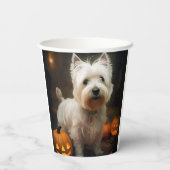 Halloween West Highland White Terrier Pumpkins Papieren Bekers (Achterkant)