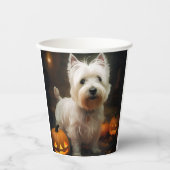 Halloween West Highland White Terrier Pumpkins Papieren Bekers (Voorkant)
