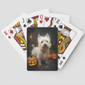 Halloween West Highland White Terrier Pumpkins Pokerkaarten (Achterkant)