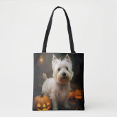 Halloween West Highland White Terrier Pumpkins Tote Bag (Voorkant)