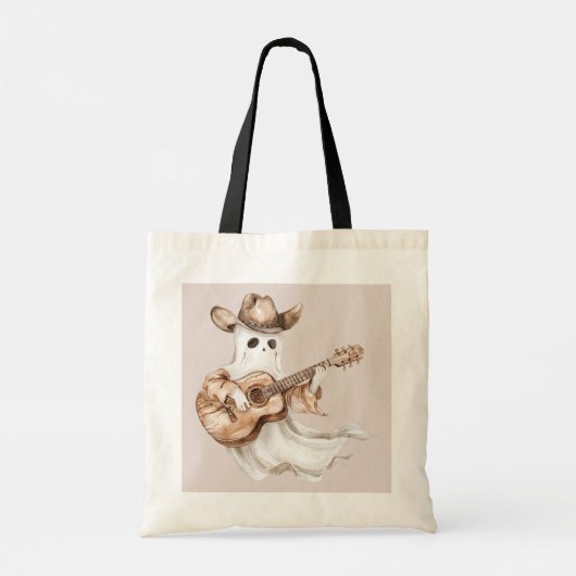 Halloween Western Brown Cowboy Ghost Pumpkin Tote Bag (Achterkant)