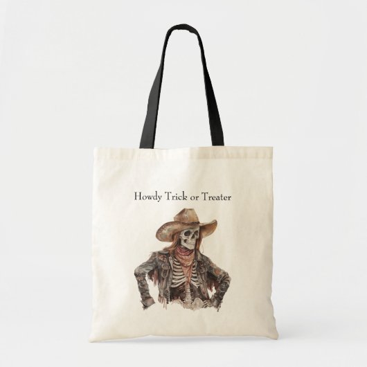 Halloween Western Brown Cowboy Ghost Pumpkin Tote Bag (Voorkant)