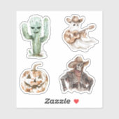 Halloween Western Cowboy Cowgirl Cactus Sticker (Vel)