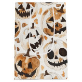 Halloween Western Cowboy Cowgirl Pumpkins Medium Cadeauzakje (Achterkant)