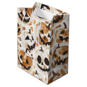 Halloween Western Cowboy Cowgirl Pumpkins Medium Cadeauzakje (Achterkant Gekanteld)