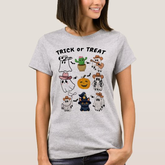 Halloween Western Cowboy Ghost T-shirt (Voorkant)