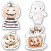 Halloween Western Cowboy Pumpkin Mummy Sticker (Voorkant)