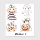 Halloween Western Cowboy Pumpkin Mummy Sticker (Vel)