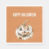 Halloween Western Cowgirl Cowboy Orange Pumpkin Servet (Voorkant)