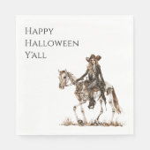 Halloween Western Cowgirl Skeleton Horse Servet (Voorkant)