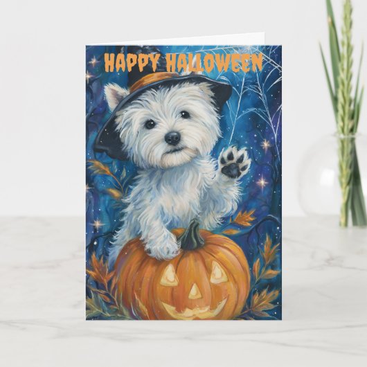 Halloween Westie Dog Feestdagen Kaart (Voorkant)