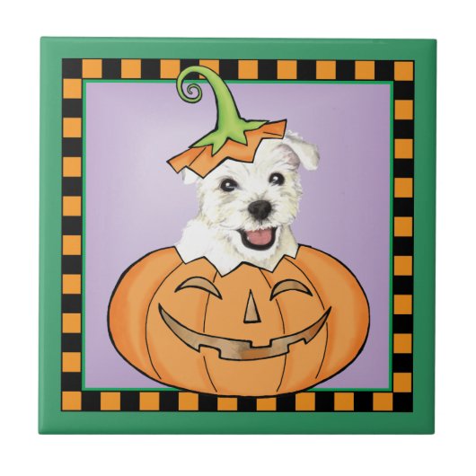 Halloween Westie Tegeltje (Voorkant)