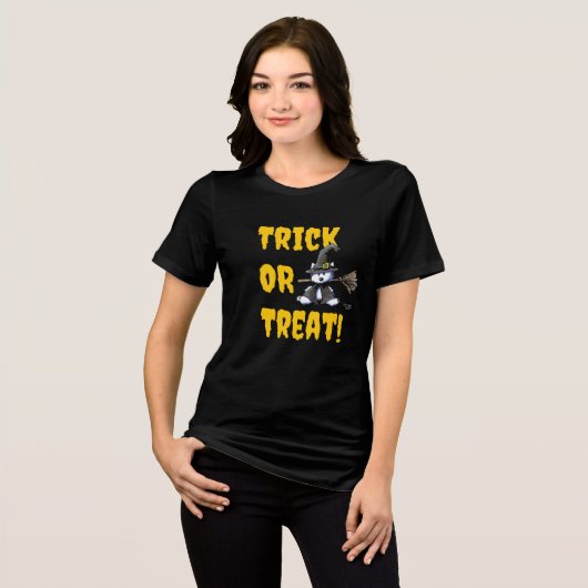 Halloween Westie Witch Tri-Blend Shirt (Voorkant volledig)