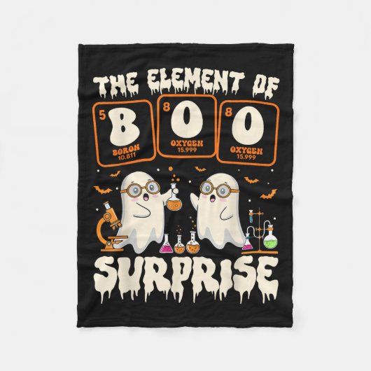 Halloween Wetenschap Spookleraar Het Element Van V Fleece Deken (Voorkant)
