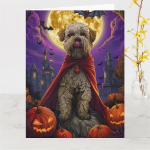 Halloween Wheaten Terrier Vampire Pumpkins eng Kaart