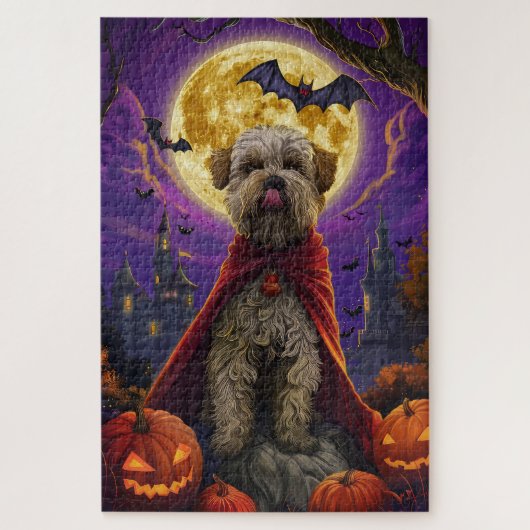 Halloween Wheaten Terrier Vampire Pumpkins eng Legpuzzel (Verticaal)