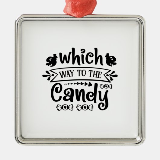 Halloween Which Way To The Candy Birthday Metalen Ornament (Voorkant)