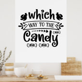 Halloween Which Way To The Candy Birthday Poster (Keuken)