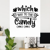 Halloween Which Way To The Candy Birthday Poster (Thuiskantoor)