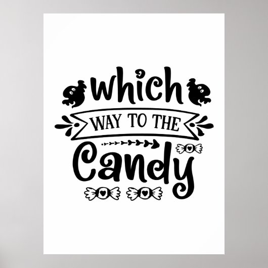 Halloween Which Way To The Candy Birthday Poster (Voorkant)