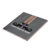 Halloween Whimsical Black Witch Shoes Funny Tegeltje (Zijkant)