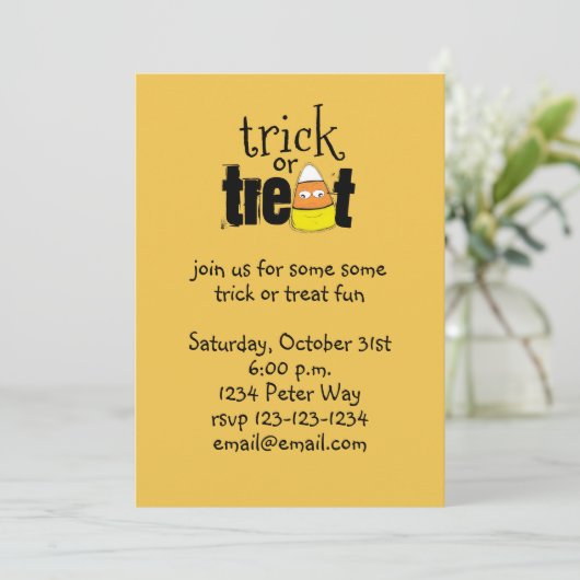 Halloween Whimsical Candy Corn Funny Cute Kaart (Staand voorkant)