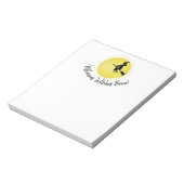 Halloween Whimsical Flying Witch Full Moon Cute Notitieblok (Linkerzijde)