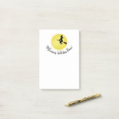 Halloween Whimsical Flying Witch Full Moon Post-it® Notes (Op bureau)