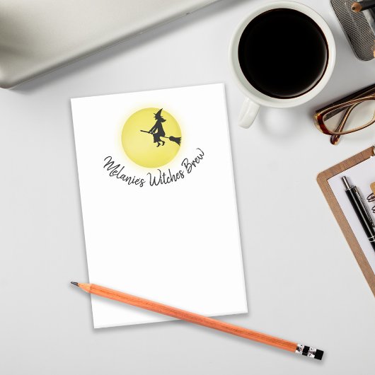 Halloween Whimsical Flying Witch Full Moon Post-it® Notes