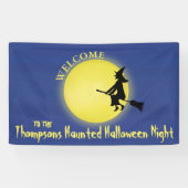 Halloween Whimsical Flying Witch Spooky Fun Spandoek (Horizontaal)