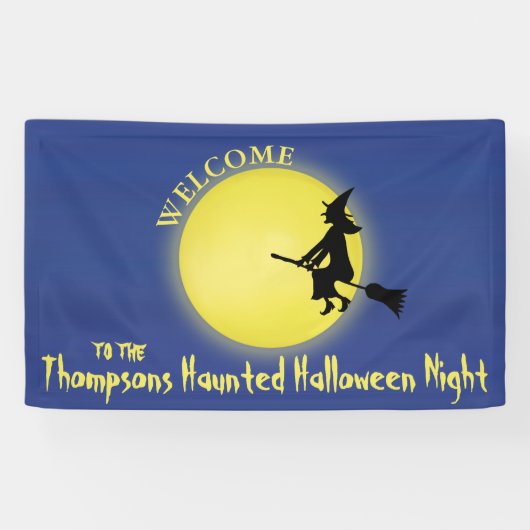 Halloween Whimsical Flying Witch Spooky Fun Spandoek (Horizontaal)