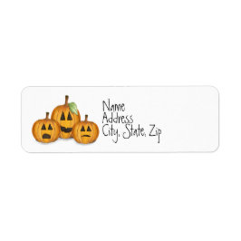 Halloween Whimsical Pumpkins Jack O'Lantern Etiket