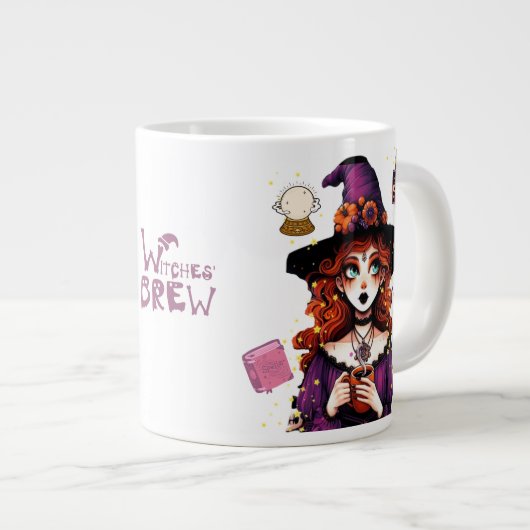 Halloween Whimsical Witch Magic Coffee Mok (Voorkant rechts)