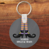 Halloween Whimsical Witch Shoes Funny Sleutelhanger (Voorkant)