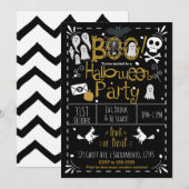 Halloween Whimsisch Tekenpakfeest Kaart (Voorkant / Achterkant)