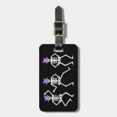 Halloween Whimsy Danskeletons Paars Top Hat Bagagelabel (Voorkant verticaal)