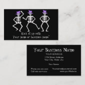 Halloween Whimsy Danskeletons Paars Top Hat Visitekaartje (Voorkant / Achterkant)