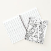 Halloween Whimsy: Pompoenkatten op Pet Notitieboek (Binnen)