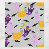 Halloween Whimsy Wijn Etiket (Enkel label)